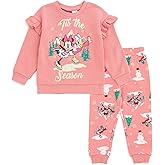 Disney Girls Fleece Sweatshirt and Jogger Pants Outfit Set Newborn to Big Kid Sizes (Newborn - 14-16)