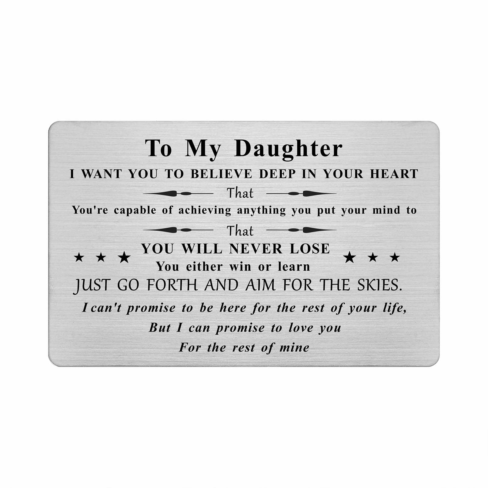 FALOGI To My Daughter Wallet Card from Mum, I Love My Daughter Gift, Encouraging Gifts form Dad