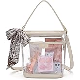 Missnine Clear Bag for Stadium Approved, Clear Crossbody Bucket Bag Transparent PVC Purse for Women, Concert Stadium Events