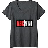 Womens Basic Instinct Classic Logo V-Neck T-Shirt