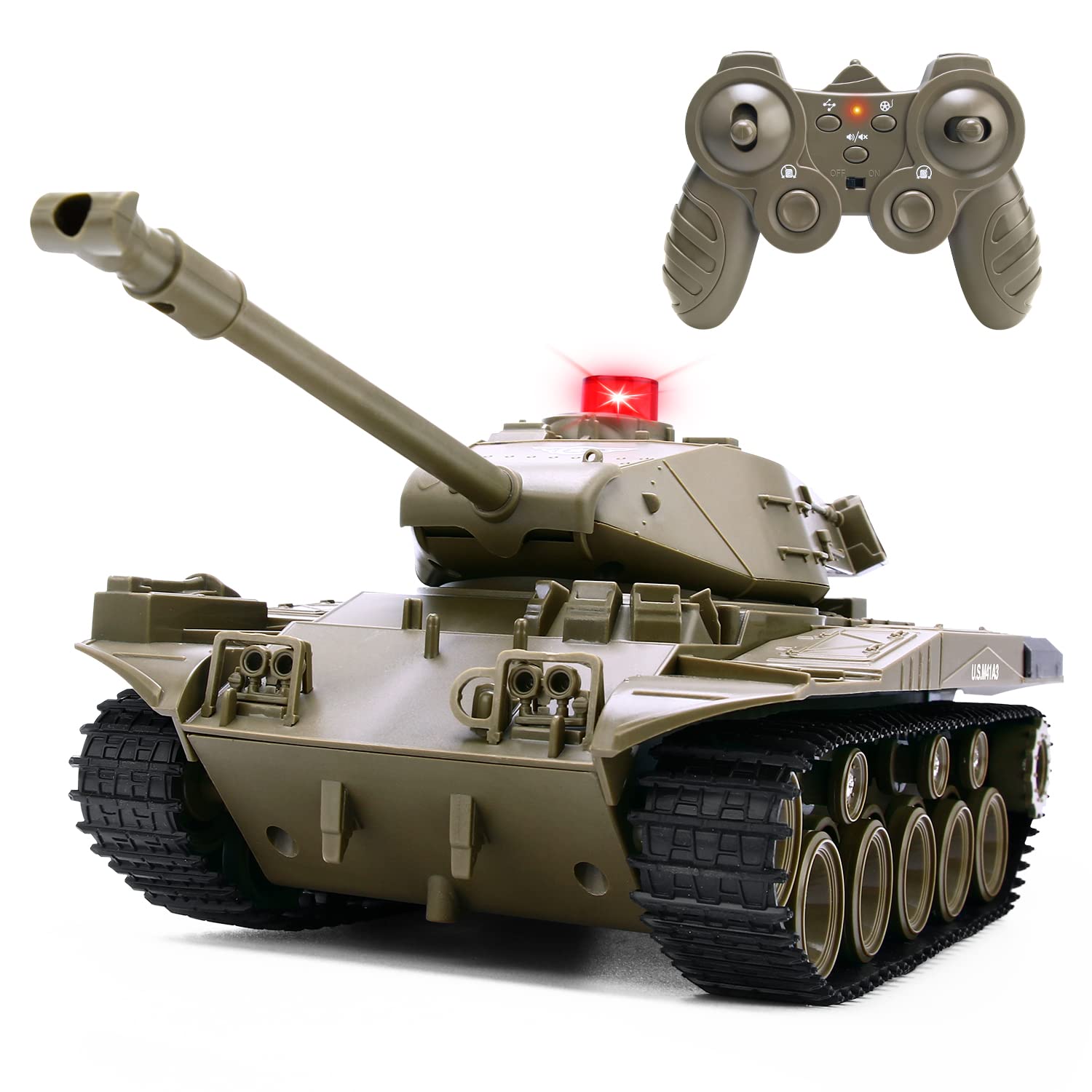 Photo 1 of Remote Control Tank for Kids, M41A3 American Army Battle Tank, Programmable RC Tanks with Lights & Realistic Sounds, RC Military All Terrain Off-Road Vehicles, Great Gift Tank Toy for Boys