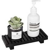 Bathroom Tray Rustic Farmhouse Bathroom Decor Wood Display Stand Riser Kitchen Soap Dish Holder for Vanity, Countertop, Sink,
