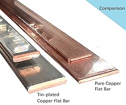 TEN-HIGH Copper Bus bar Flat 6mmx80mm, Copper Flat