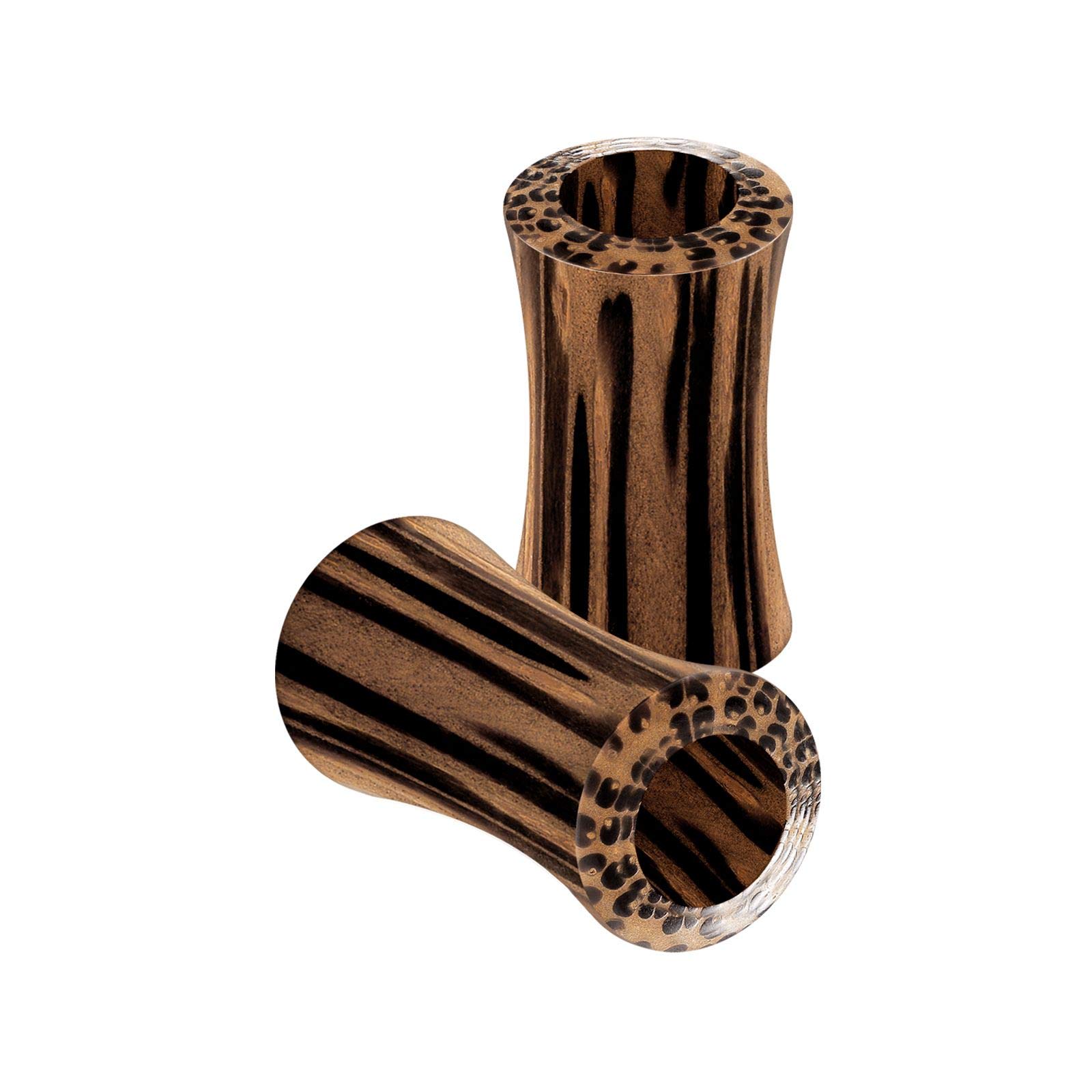 BanaVega 2 Pcs Wooden Double Flared Coconut Ear Stretcher Taper, Wood