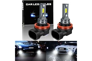 HOCOLO 2x F2 H11 H8 H9 6000K Car LED Fog Lights Replace Halogen Bulbs,3570 CSP-Chips 80W 8000LM,Bright IP68 Waterproof Vehicle Lamp Accessories Exterior Automotive (White, H11/H8/H9)