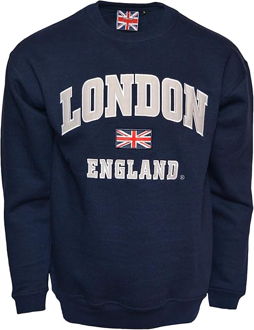 British Heritage Brands LE201NG Unisex London England Sweatshirt Navy Grey XS2XL Amazon.co.uk