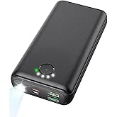 Portable Charger Power Bank 30000mAh USB C 22.5W Fast Charging External Battery Pack PD QC4.0 with Flashlight 3 Outputs & 2 I