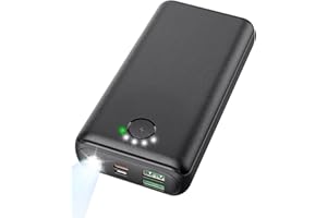 Portable Charger Power Bank 30000mAh USB C 22.5W Fast Charging External Battery Pack PD QC4.0 with Flashlight 3 Outputs & 2 I