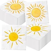 60ps Boho Sun Paper Napkins First Trip around The Sun Birthday Decorations You Are My Sunshine Boho Hippie Sunshine Disposable Napkins for Boys Girls Boho Sun Baby Shower Party Supplies Decorations