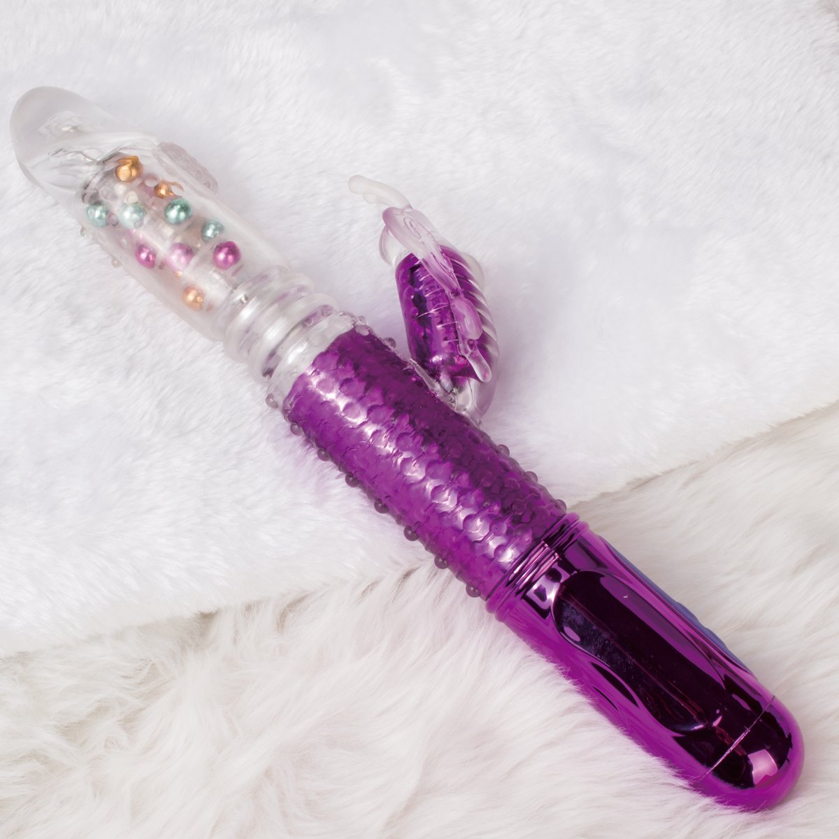 ZEMALIA Vibrating G-spot Vibrator - Vagina and Clitoris Stimulation Butterfly Massager - Powerful Rotating & Thrusting Dual Motors for Women or Couples (Purple)
