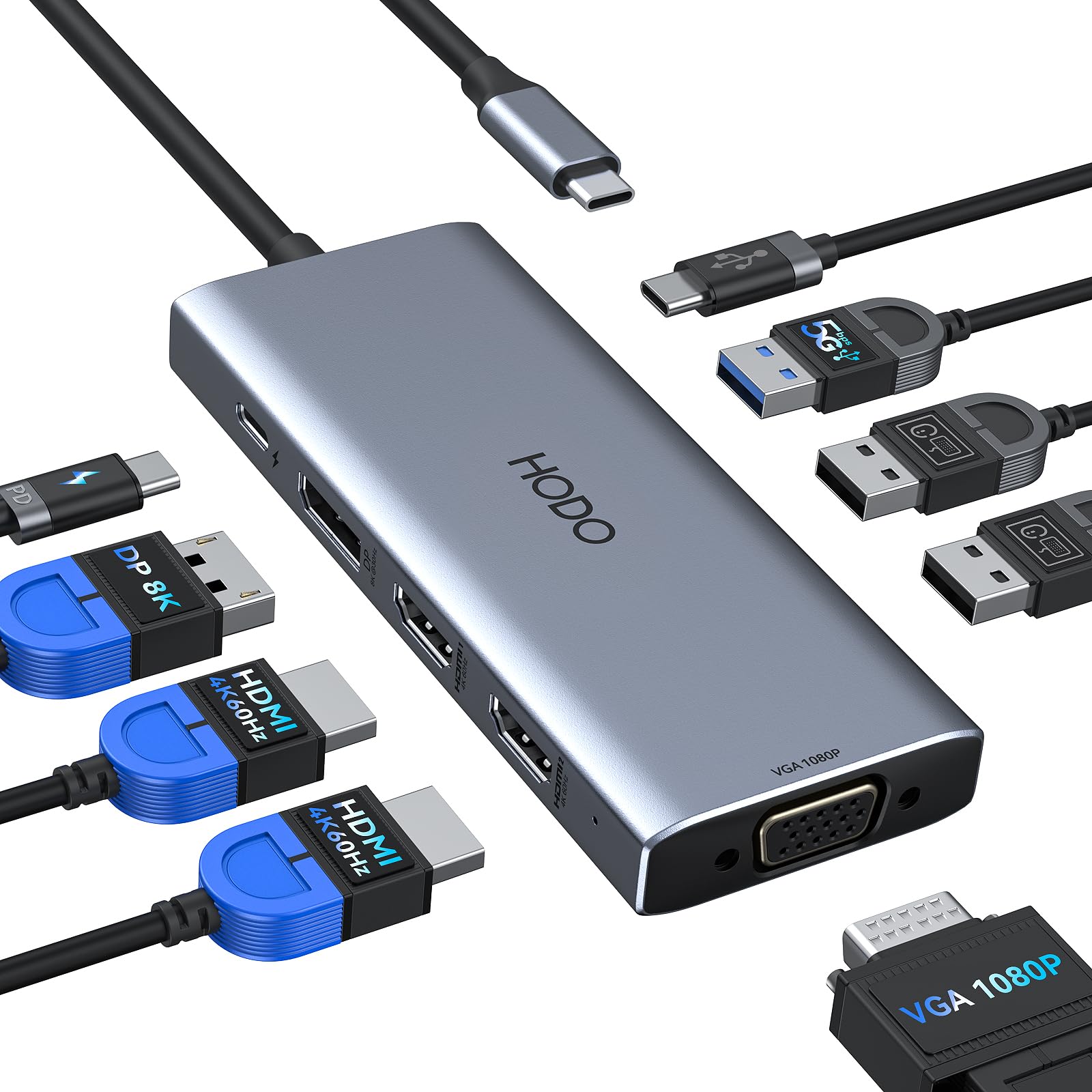 USB C Docking Station Dual Monitor for HP,Laptop Docking Station 3 Monitors