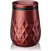 Viski Paragon Stainless Steel Wine Tumbler Cup with Lid, Insulated Wine Glass with Ceramic Coating for Pinot Noir, Chardonnay, Rosé, Wedding Gifts, Outdoor Party, 12 oz, Set of 1, Vintage Rose