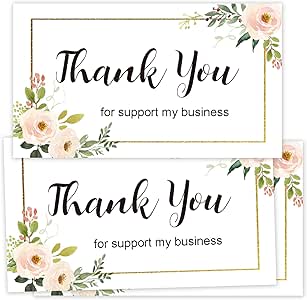 50 tarjetas de agradecimiento para clientes, tarjetas de agradecimiento