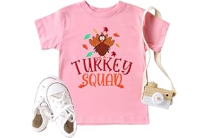 CAZYCHILD Thanksgiving Shirt Toddler Boys Girls Turkey Squad Graphic T-Shirt Fall Thankful Tee Tops