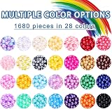DTYDECLE 28 Colors Pearl Beads Kit 1680pcs 6mm Glass Faux Pearls with Elastic view 3