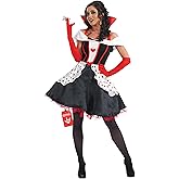 fun shack Queen of Hearts Costume for Women, Red Queen Outfit, Heart Costume for Adults, Womens Halloween Costumes