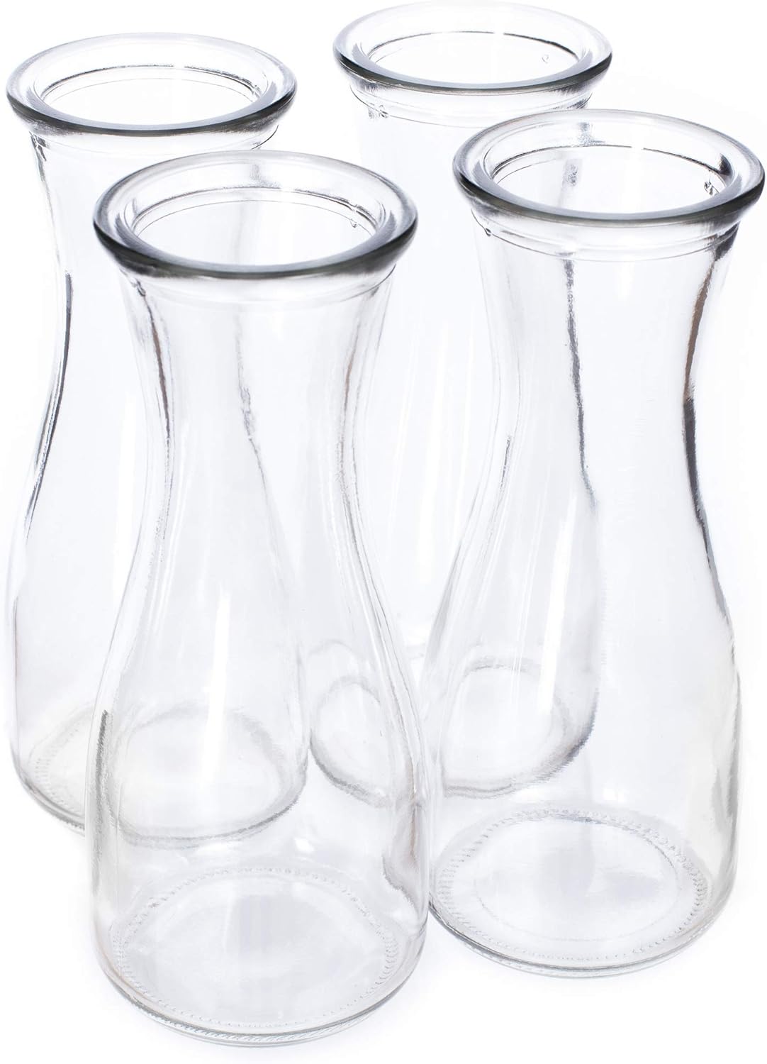 12 oz (350 ml) Glass Carafe Beverage Bottles, 4-pack - Water Pitchers, Wine Decanters, Mixed Drinks, Mimosas, Centerpieces, Arts & Crafts - Restaurant, Catering, Party, Home Kitchen Supplies