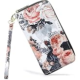 LOVESHE Women Wallet Card RFID For Womens Holder Blocking Credit Small Zipper Purse Pocket Bifold Slim Coin ID Ladies Wristlet Clutch Large Capacity Window Case Travel Zip Women's