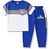 Klyatpxoen Boys Clothes Size 4-13 Years Short Sleeve T-Shirt & Pants 2-Piece Set Casual Boys Summer Fall Outfits Set