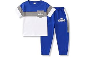 Klyatpxoen Boys Clothes Size 4-13 Years Short Sleeve T-Shirt & Pants 2-Piece Set Casual Boys Summer Fall Outfits Set