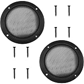Lovelysp Black Metal 3-Inch Speaker Cover with 8 Mounting Screws 2PCS | Round Mesh Speaker Grille Decorative, for Speaker Mounting and Home Audio DIY