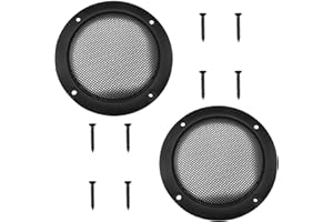 LOVEIYSP Lovelysp-3 Inch Speaker Cover Black Metal Mesh Grilles Speaker Grill Cover Mesh Decorative Circles Audio Accessories with 8 Screws-2PCS