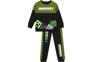 Minecraft Boys Sweatshirt And Boys Pants, Enderman, Skeleton And Creeper 2 Piece Set, Gaming Lounge Set