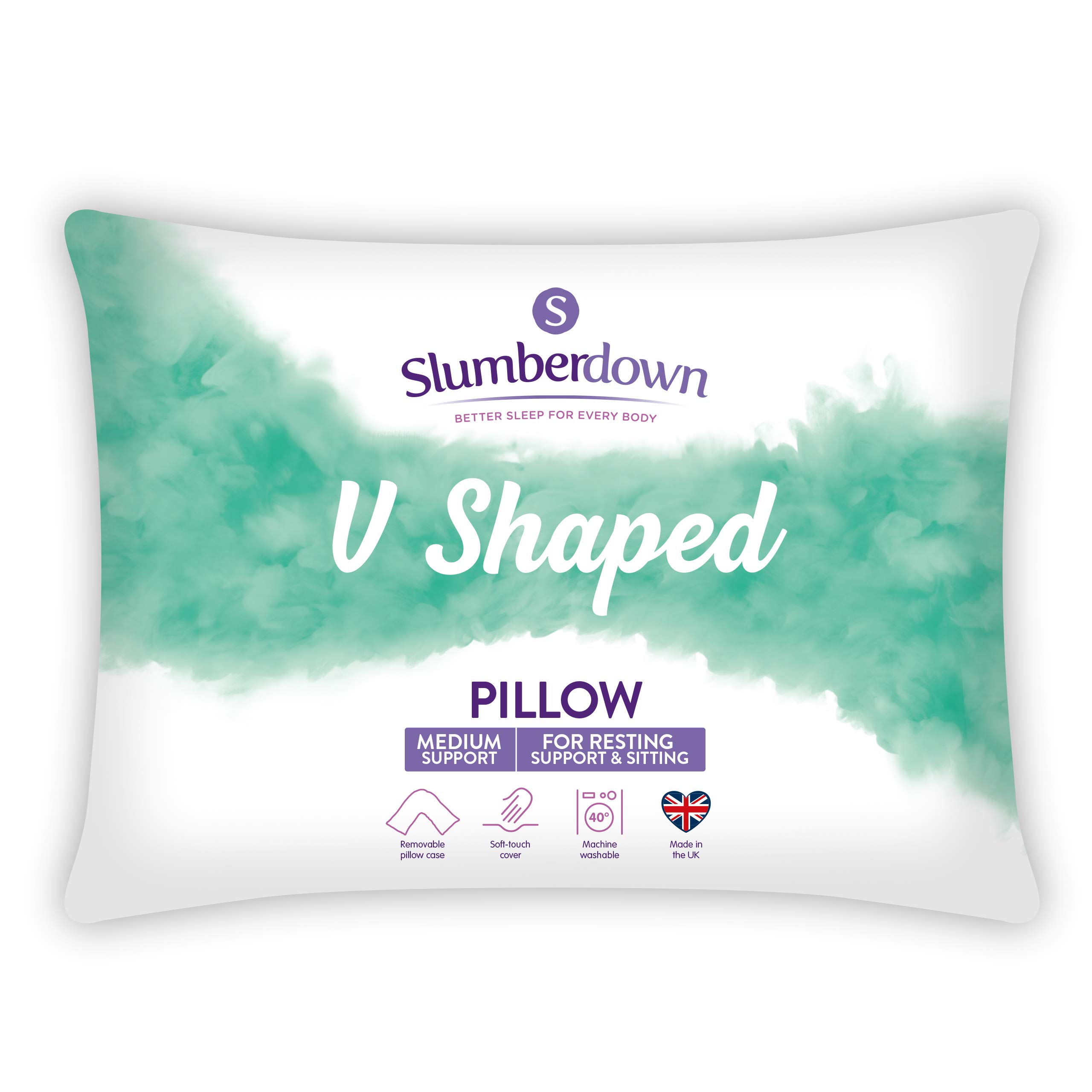 Slumberdown V Shaped Upright Support Pillow Single Suitable For
