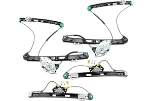 Garage-Pro Front and Rear Power Window Regulator Set Compatible with 2001-2005 BMW 330i, 330xi, 320i, 325i, 325xi, Fits 2000 323i, 328i, E46 Body, Sedan/Wagon, w/o Motor, Set of 4