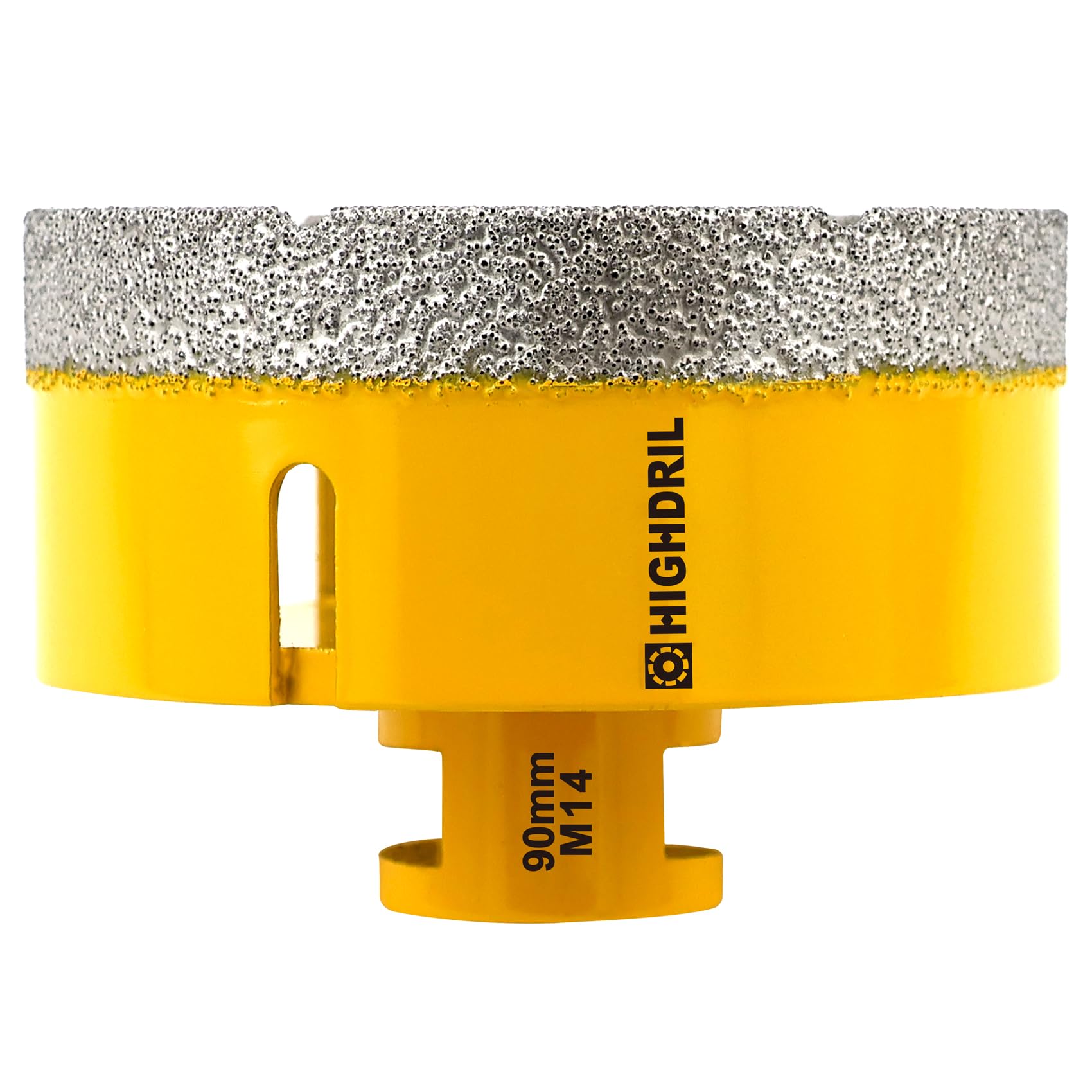 HIGHDRIL Diamond Core Drill Bit - 3-1/2"(90mm) with M14 Thread Dry drilling for Porcelain Tile Ceramic Granite Marble Stone Masonry Brick for Angle Grinders