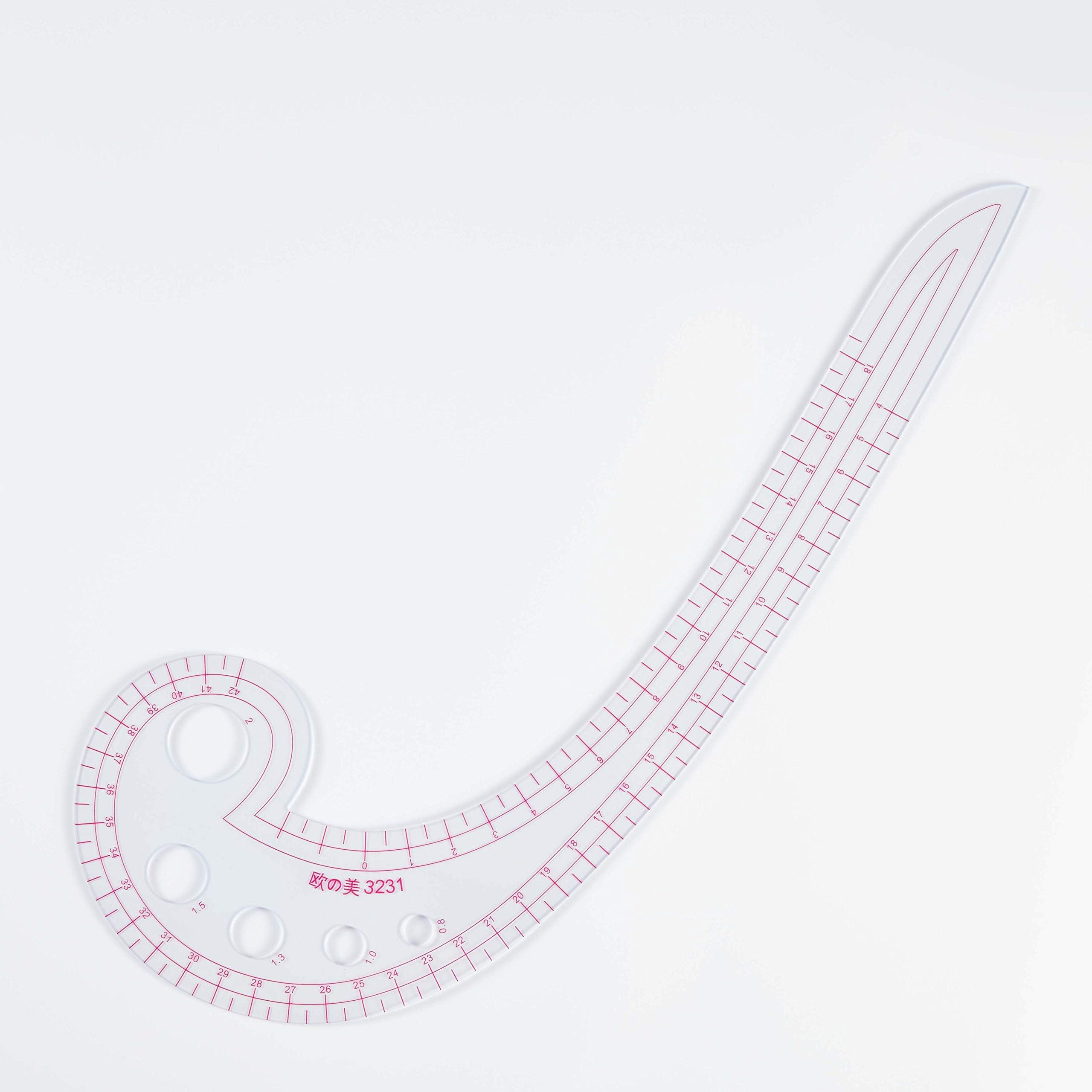 DIHAN #3231 Metric Transplant Flexible Sleeve Armhole French Curve Ruler Sandwich line Plastic Tailor Fashion Design Ruler, Pattern Making Ruler, Tailoring Ruler, Garment Ruler,Sewing Ruler