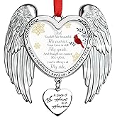 Angel Memorial Ornament Red Cardinal Christmas Ornaments Thoughtful Memorial Sympathy Gifts for Loss of Dad, Bereavement Rememberance Gifts for Loss of Father in Memory of Loved One