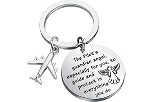 FEELMEM Pilot Prayer Keychain Drive Safe Jewelry Gift for Pilot Aviation Jewelry
