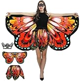 yamisan Double-Sided Butterfly Costumes for Women - Butterfly Wings Cape with Skirt Dress Up for Adults Halloween Costumes