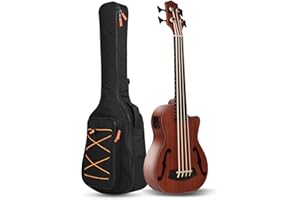 Batking Ubass Fretless,Bass Ukulele Electric 30 inch baritone ukelele bass,Electric Acoustic Bass Uku Wtih Gig Bag