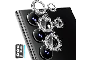 [3+2Pcs] CloudValley for Samsung Galaxy S23 Ultra Camera Lens Protector, 9H Tempered Glass + Aluminum Alloy Metal Individual 