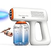 Professional Disinfectant Sprayer Fogger Machine, Nano Spray Gun with All Metal Nozzle, Cordless Handheld Steam Gun with Blue Light, Rechargeable Portable Sprayer for Car Home Hotel Plants