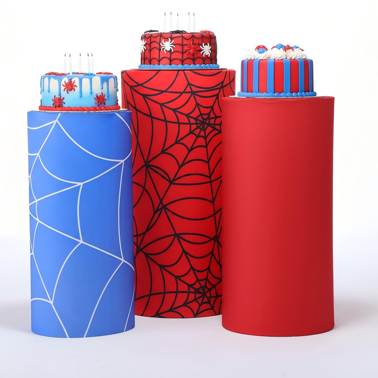 Mindsoft Set of 3 Spiderweb Themed Spandex Cylinder Stand Covers for ...