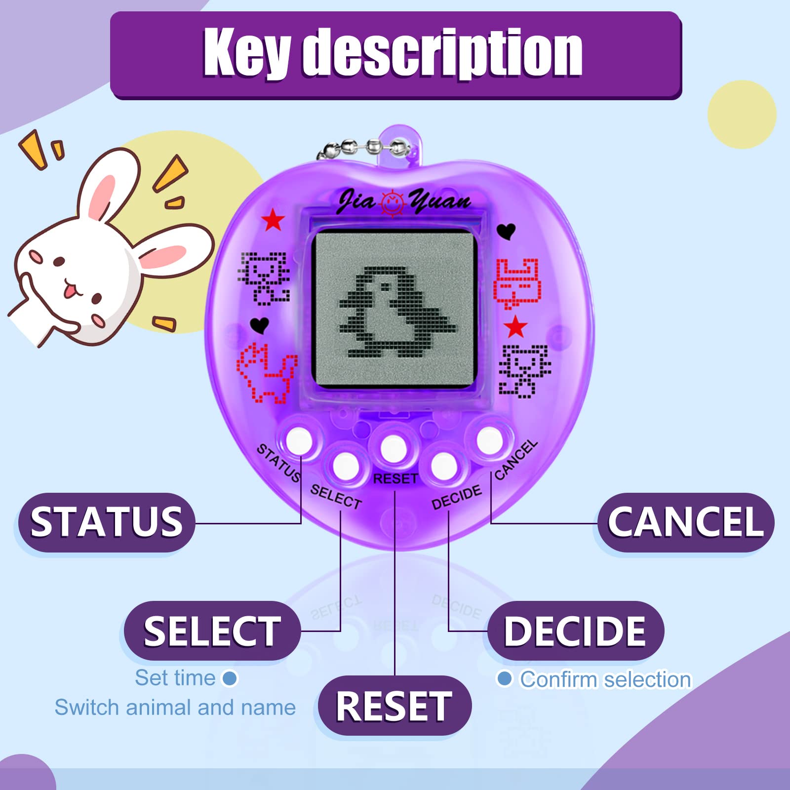 Sosation 24 Pcs Virtual Electronic Digital Pets Keychain for Kid Teen Toys for Birthday Party Favor Fillers Goodie Bags Stuffers Bulk Retro Handheld Nostalgic 90s Pets Game Gift Bulk(Plain)