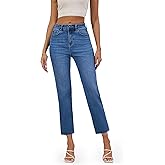 FLYING BANANA Women's High Waisted Straight Slim Ankle Stretch Denim Trendy Jeans