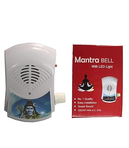 FIZZYTECH Shiv Mantra Bell with Led Light/Pooja Bell/Chanting Bell/Mantra Chanter - Effective for Meditation, Relaxation, Stress Reliever, Yoga Etc