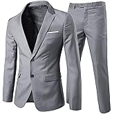 Cloudstyle Men's 2-Piece Suits Slim Fit 2 Button Dress Suit Jacket Blazer & Pants Set