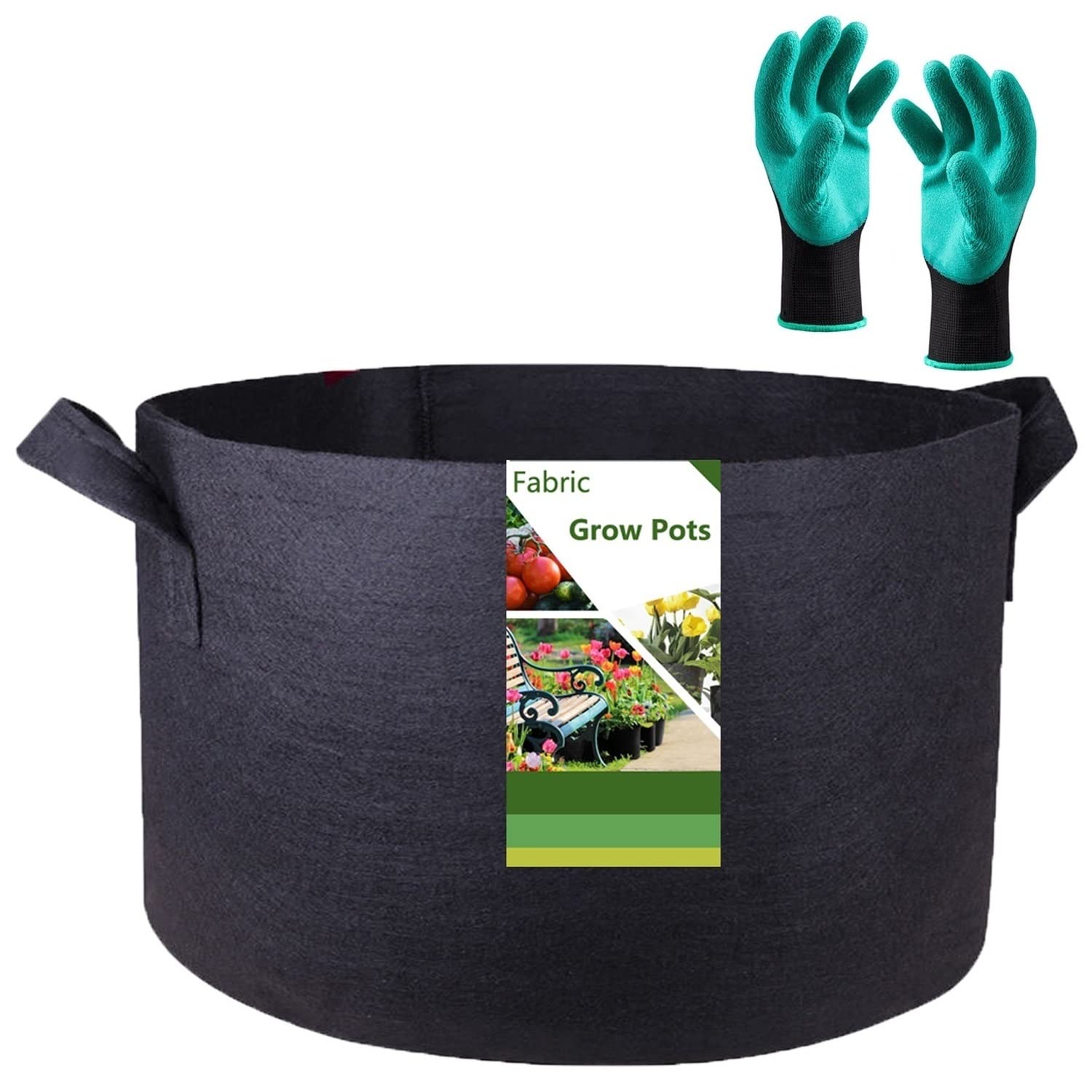 100 Gallon Large Raised Garden Bed Bag (40x20 inch) Big Garden Bag Sturdy Plant Grow Bag for Tomato,Potato Planter,Herb Veggies Planter Bag,Flower Bed,Yard Waste Bag,Lawn Debris Bag,Leaf Bag W/ Gloves