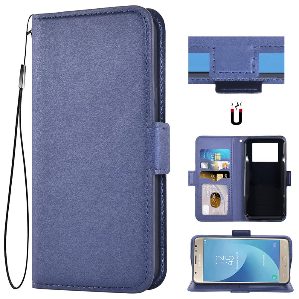 Auotu PU Leather Flip Wallet Mobile Phone Case Cover for Doogee V20 Pro Smartphone (Blue)