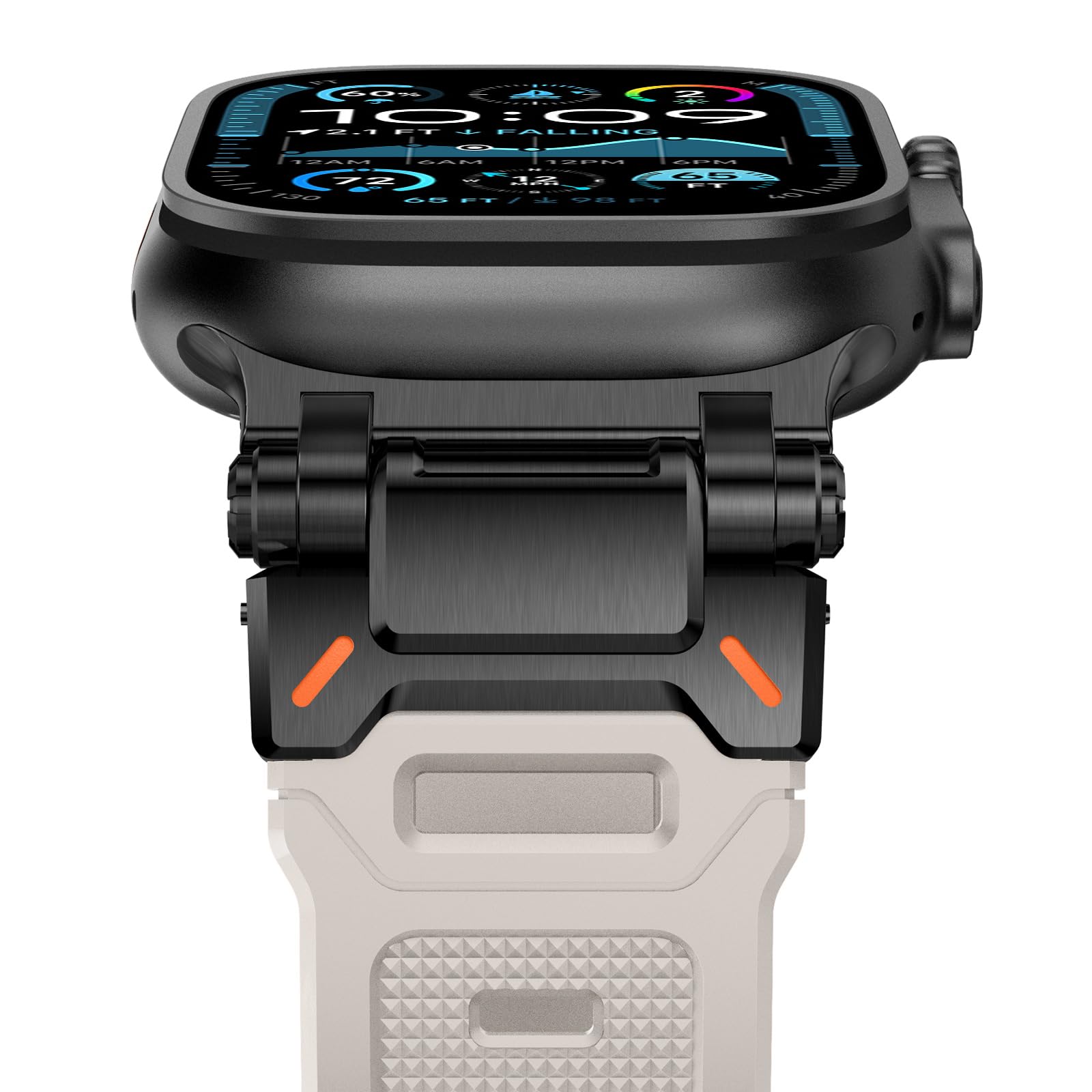Fullife 49mm 46mm 45mm 44mm 42mm(Series 3 2 1) Compatible with Apple Watch Silicone Straps,Sport Strap Replacement Band for iWatch Ultra 3 2 1,Series 11 10 9 8 7 6 5 4 3 2 1 SE,Starlight/Black