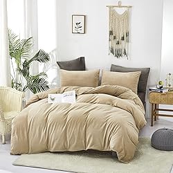 Luxlovery Cream Coffee Velvet Comforter Set Queen