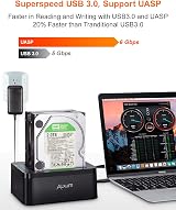 Alxum USB-C External Hard Drive Docking Station 2 Bay SATA HDD SSD Offline view 3