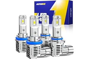 AUTOONE H11 9005 LED Bulb, 1200% Brighter, HB3 H8 H9 Light 6500K, 70000+Lifespan, 99% Compatible Plug & Play, IP68, Pack of 2