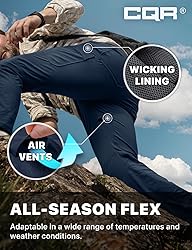 CQR Men's Active Flex Tactical Pants, Water