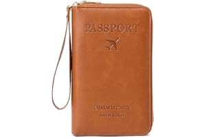 GENERIC Multi-Function RFID Travel Passport Wallet with Phone Pocket - Ultimate Passport Holder for Women & Men | Holds Phones, Passports, Cash, Cards & Boarding Passes (Brown)